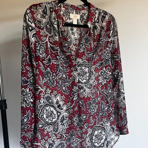 LOFT Paisley Pattern Tunic Blouse